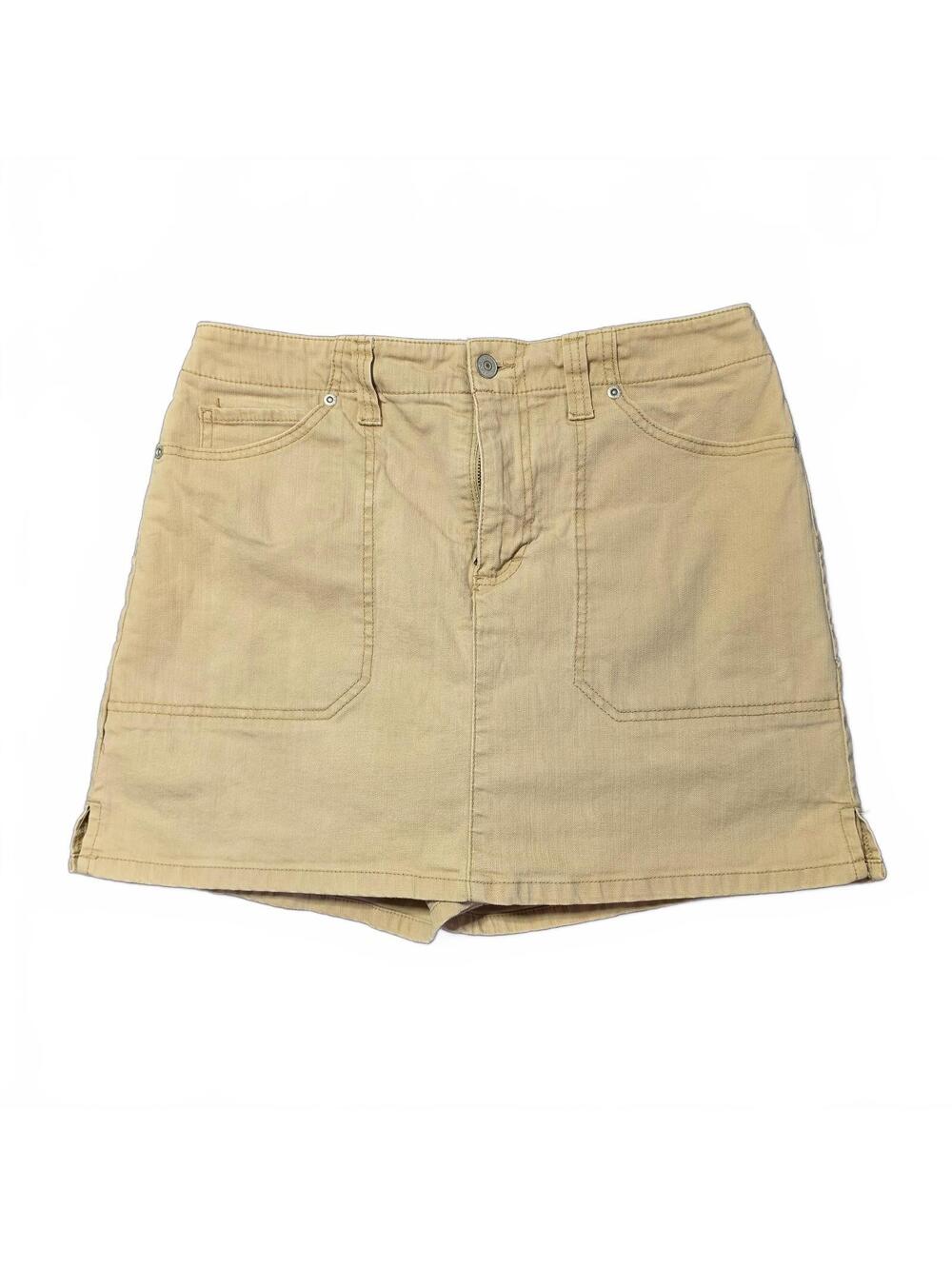 Vintage Gloria Vanderbilt Women's Size 8 Beige Mini Skort Cotton Comfortable Fit